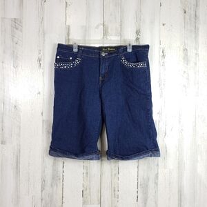 Out jeans dark wash cuffed hem shorts size 16